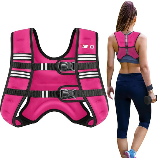 Weighted Vest Woman, 6 LB Womens Weight Vest for Walking, Strength Training Weight Vests for Men, Reflective Stripe Fitness Vest for Workout Running Jogging