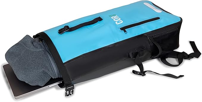 Waterproof Backpack with Laptop Sleeve | Heavy Duty Hiking, Kayak Dry Bag Backpack | Roll-Top Closure (25L Black)