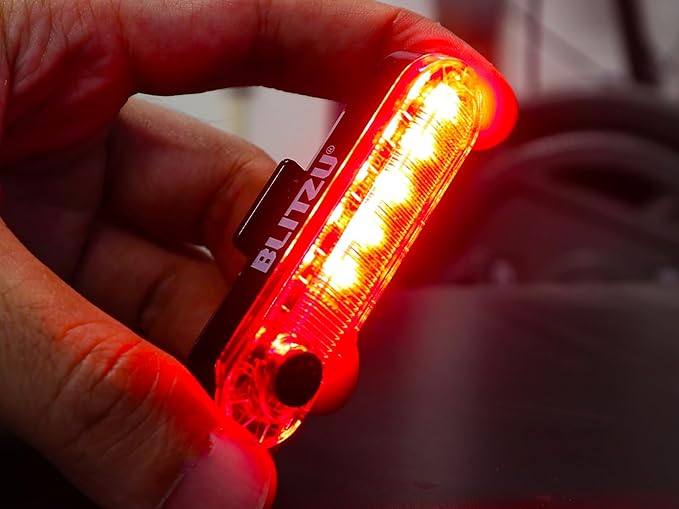 BLITZU USB-C Rechargeable Bike Tail Light 2 Pack, Bright Bicycle Rear Cycling Safety Flashlight Accessories for Night Riding, Cyborg 120T, 4 Light Modes for Adults Kids Men Women Road Mountain