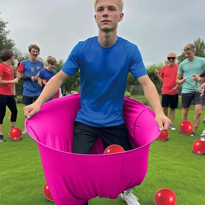 Granny Pants Yard Game Set - Giant Outdoor Party Game with 8 Bouncy Balls and Pump，Fun Family Reunion & Adult Yard Games for Groups