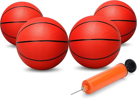 Dilabnba 8" Mini Rubber Replacement Basketballs for Basketball Hoop/Pool, Toddler Soft Beach Bouncy Ball Sports Party Game for Kids Adults, Junior Balls Indoor & Outdoor Arcades & Games (4PCS)
