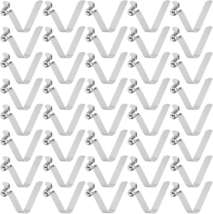 HARFINGTON Single Button Kayak Paddle Snap Spring Clip Spring Steel V-Shaped Hollow Lift Telescopic Locking Tube Pole Clips for Tent Camping