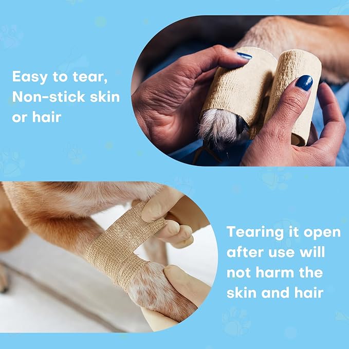 48 Pack 2” x 5 Yards Self Adhesive Bandage Wrap, Elastic Breathable Cohesive Bandage Wrap Athletic Stretch Tape for Wrist Ankle Sports (Brown)