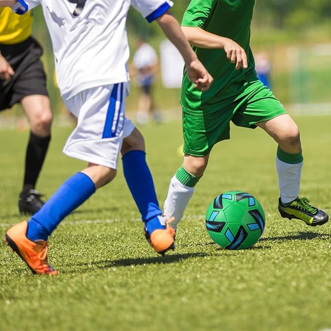 18 Pcs Soccer Balls Football with 4 Pumps Sports Soccer Balls Official Size Soccer Indoor Outdoor Soccer for Child Teens Adult Players Game Training Back to School Gift