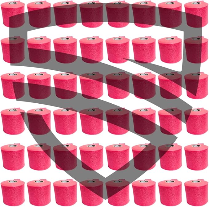 Shield Athletic Underwrap | Bulk Case of 48 Rolls of PreWrap, Hair Tie, Headband, Patellar Support, Pre-Wrap Athletic Tape, 2.75" X 30 SYards, Foam Barrier, Flexible, Breathable (Pink)