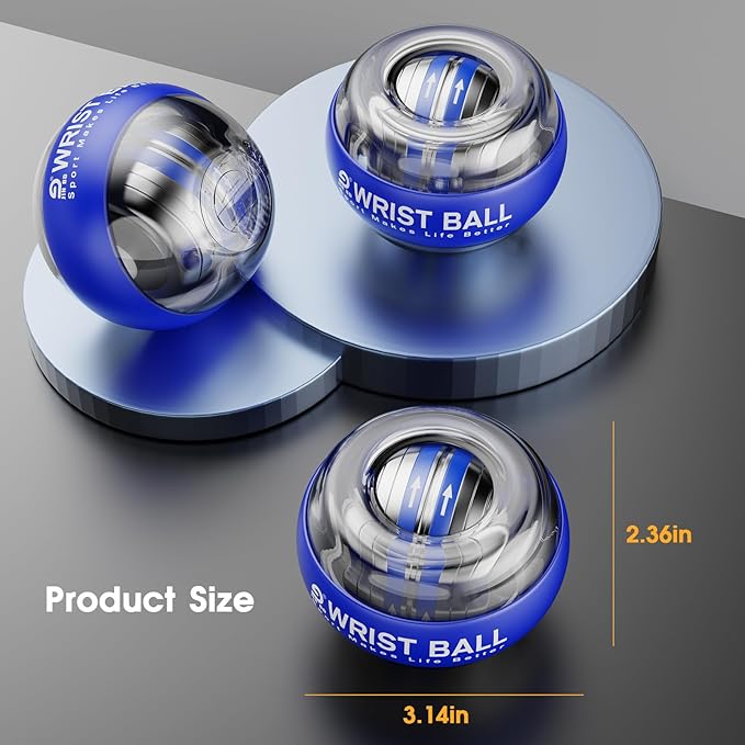 Wrist Trainer Ball Auto-Start Gyroscopic Forearm Exerciser Gyro Ball for Strengthen Arms, Fingers, Bones and Muscles