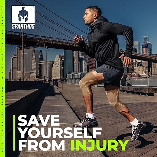 Sparthos Knee Compression Sleeves by (Pair) –**SIZE X-LARGE: Fits 12-14½″ Knee (Measure at Kneecap- See Sizing Chart)**– Support for Sports, Running, Knee Pain Relief – Knee Brace for Men & Women