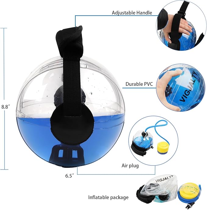 Heavy Duty Adjustable Aqua Bag - Durable Water Filled Training Aqua Bags for Strength Core & Full Body Workouts - Portable Fitness Equipment - Home Gym Outdoor Water Weights Sandbag Alternative