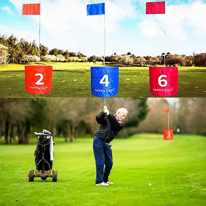 SANTA CASA Golf Backyard Bucket Game - 6-Hole Portable Chipping Practice Set for Adults, Kids & Pros, Lawn Golf Training, Family Fun at Beach & Park, for Dad (Father's Day) - Excluding Golf Club