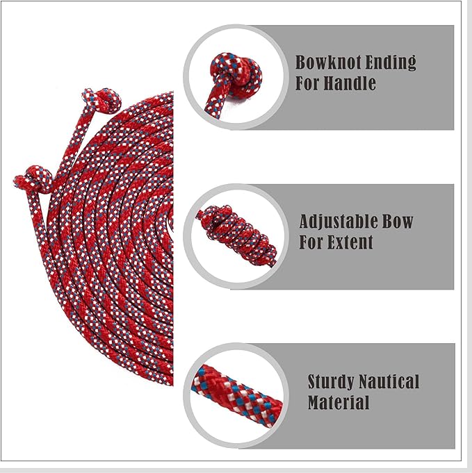 16ft Adjustable Long Jump Rope, Durable Skipping Rope for Kids & Adults, Outdoor Team Games, School Sports, Playground, Family Party Activities, Practice Double Dutch Skills