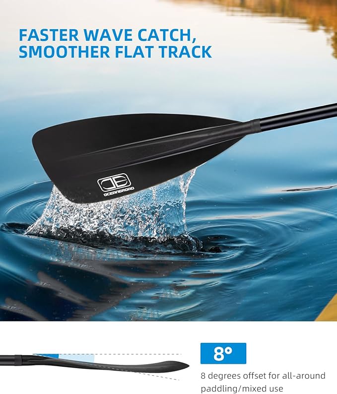 OCEANBROAD SUP Paddle - Adjustable Stand-Up Paddle for Paddleboard Kayak, Adjustable Aluminum Alloy Shaft with Reinforced Nylon Blades