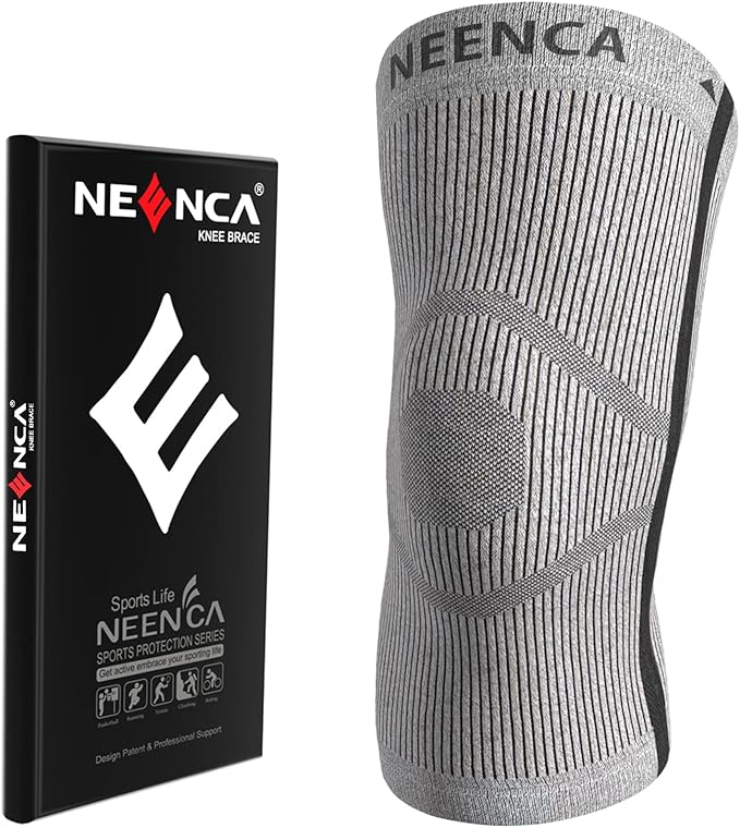 NEENCA Knee Sleeve – Knee Braces for Knee Pain, Joint Pain Relief, Swelling, Inflammation Relief, and Circulation, Knee Support for Women and Men (Gray, Small)
