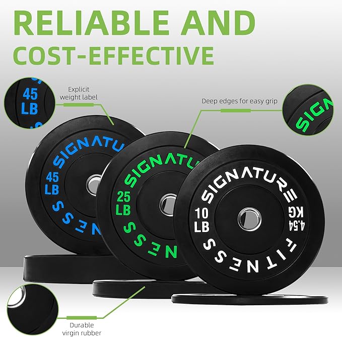 Olympic Bumper Plates Set, 2" Weight Plates for Strength Training & Weightlifting, Paris or Set or Set with Barbell, Multiple Options