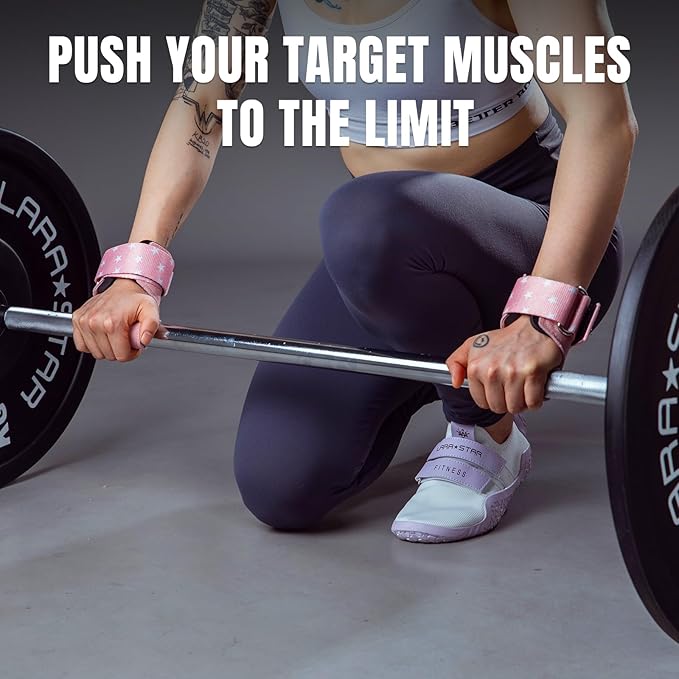 MANUEKLEAR Gym Straps Weight Lifting, Double Leather Lifting Straps for Men Deadlift with Cushion Wrist Loop, Gym Lifting Wrist Wraps for Weightlifting