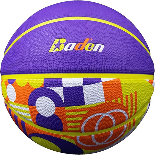 Baden | Legend Court Canvas | Creative Design Outdoor Rubber Game Basketball | Youth & Adult Size 5,6,7