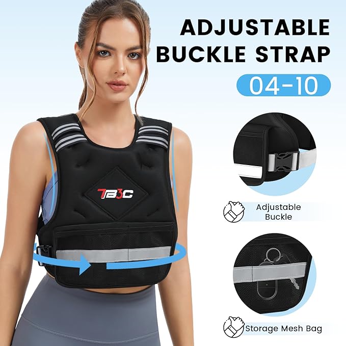 Adjustable Weighted Vest for Men and Women,04-10lb/11-20lb/20-32lb Vest with 6 Ironsand Weights for Strength Training,Body Weight Vest Exercise Set for Running, Walking and Home Workouts