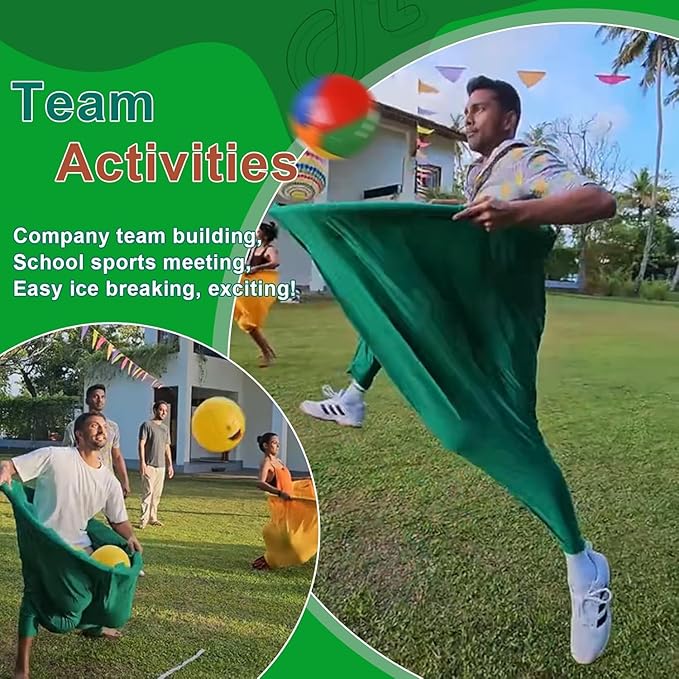 Granny Pants Yard Game, Oversized Giant Stretchy Pants Outdoor Game with Inflatable Ball & Bicycle Pump, for Birthdays, BBQs, Beach and Backyard Games