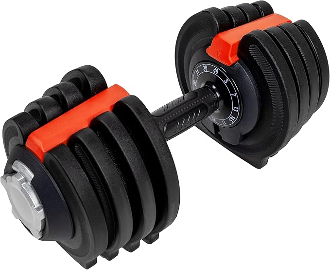 BodySport 40 Pound Adjustable Dumbbells – Includes 12 Free Weights, Ranging from 3 to 40 Pounds, Ideal for Home Gym Workouts and Weight Training