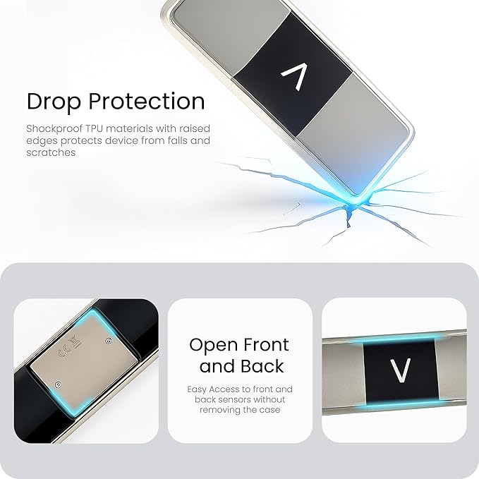 Carrying Case and Pouch for KardiaMobile 6L EKG Monitor, (Protective) Clear Case with Neoprene Cover and Wrist Strap