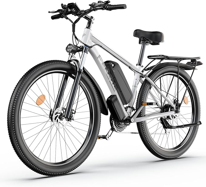 Electric Bike for Adults, 1500W Peak Motor Ebike, 36 MPH, 48V Battery, Up to 80 Miles Range, 27.5" Electric Mountain Bike with 21-Speed, Suspension, Turn Signals and Disc Brakes
