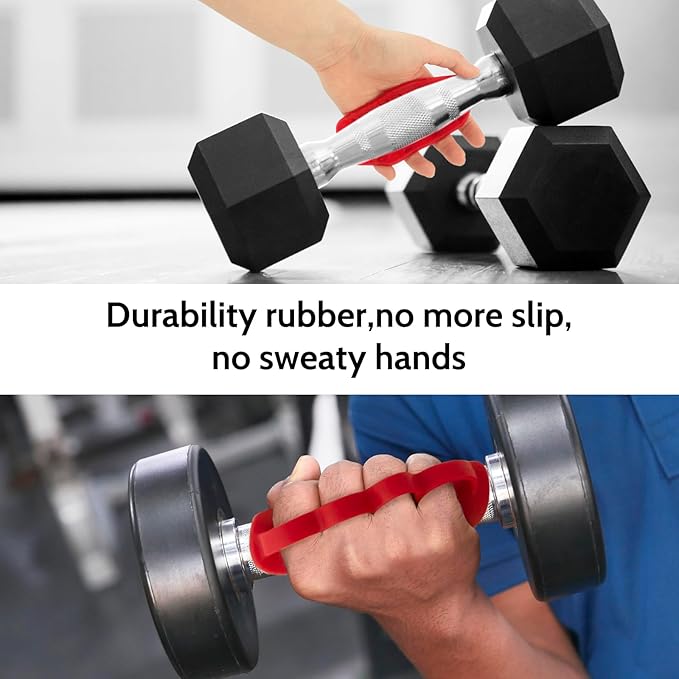 Anti-Slip Workout Grips: New Rubber Gym Grips Deadlifts Palm Protection Gloves for Weight Lifting, Dumbbell, Deadlift, Bar Pad Pull Up Grippers, Gym Training and Exercise for Men Women
