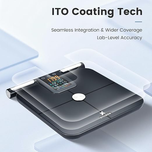 EILISON Smart Scale for Body Weight: 8-Electrode Precision Digital Bathroom Scale for Fat BMI 32 Muscle Body Composition Analyzer, Highly Accurate Weighing Machine, 400lbs (8 Electrode Grey Handle)