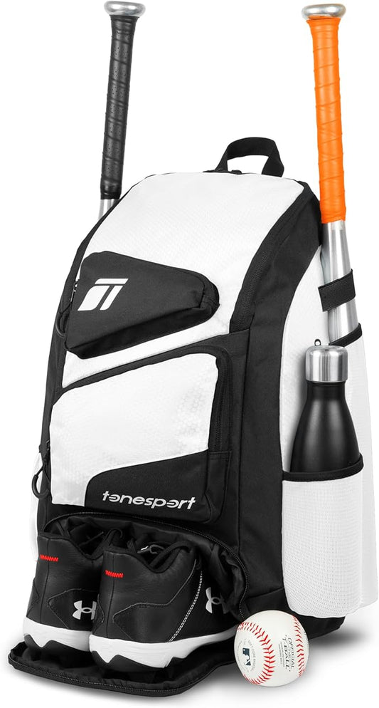 Baseball Bag - Backpack for Baseball, Softball, Tball - Adults & Youth Bat Bag