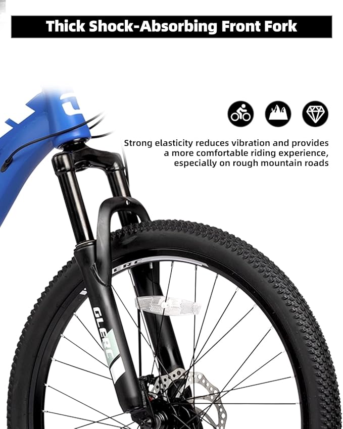 Glerc 20 24 Inch Kids Bike, Kids Mountain Bike for Boys and Girls Ages 6-14, 21-Speed Skyline Bicycle with Front Suspension and Disc Brakes, Multiple Colors