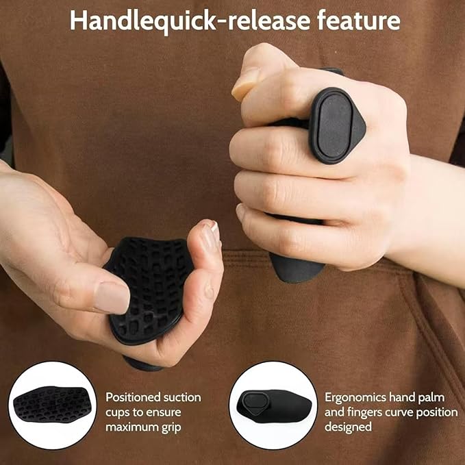 Original Rubber Gym Grips for Weight Lifting, Deadlifts, Ergonomics Shaped Workout Grips for Men Women Palm Protection, Fingerless Workout Gloves