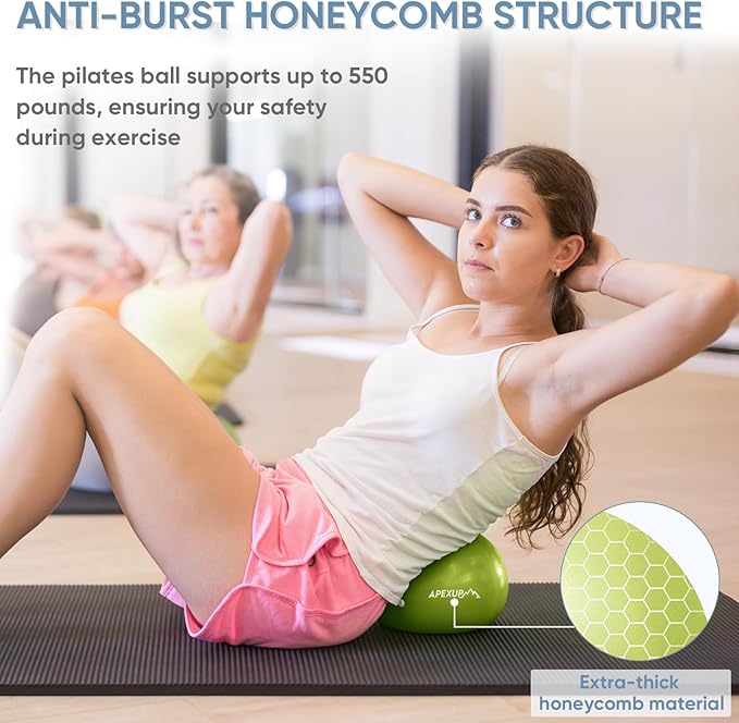 APEXUP Yoga & Pilates Ball - Anti Slip Heavy Duty Gym Ball for Fitness, Balance & Core Workout