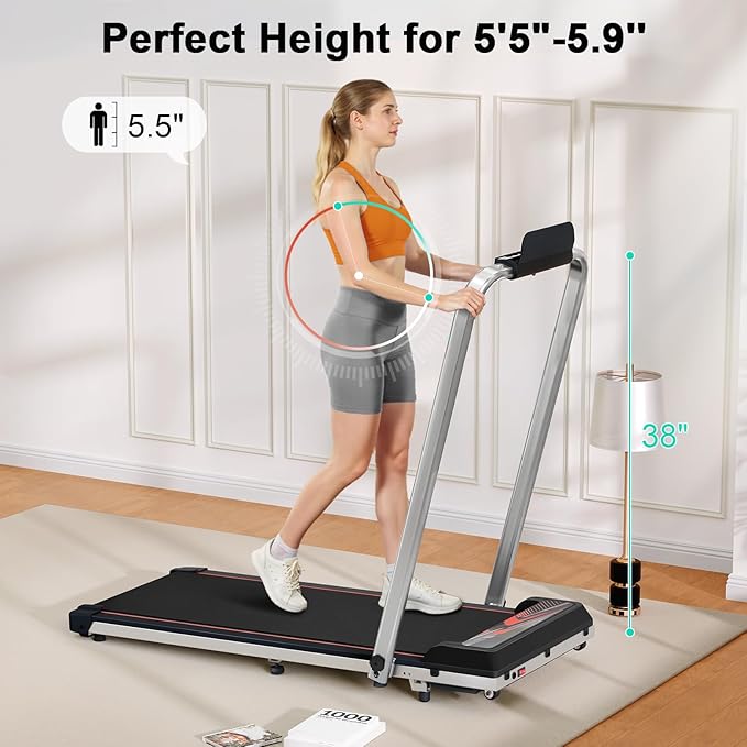 Treadmill with Incline, 3 in 1 Walking Pad with Incline for Home Office w/3.0HP Motor/7.6MPH, Walking Pad with Handle Bar/Remote/LED Display, Walking Pad Treadmill with Incline Supports Up to 350lbs