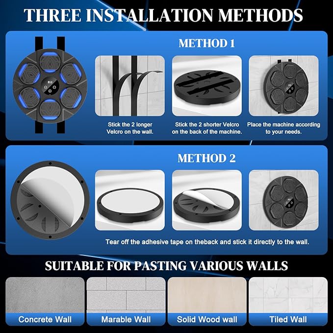 2025 Upgrade Music Boxing Machine for Adults Kids, 5.0 Smart Bluetooth Boxing Machine Trainer with Boxing Gloves, Wall Mounted Music Boxing Machine, Boxing Target Workout Equipment for Home Office Gym