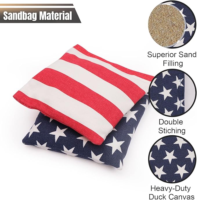 Cornhole Set 4x2 and 3X2 Regulation Size Corn Holes Sets with Carrying Bags & 8 Bean Bags Cornhole Boards Bean Toss Games for Adults Family Outdoor Beach Lawn Outside Backyard Games
