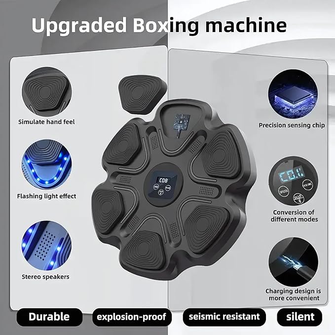 Music Boxing Machine for Adults – Wall Boxing Punching Pad, Machine Boxing Equipment for Training, Music Boxing Workout Trainer for Home or Gym