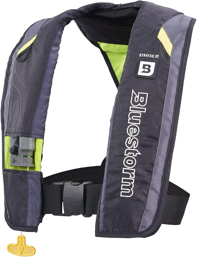 BLUESTORM Stratus 35 Inflatable Life Jacket PFD for Adults | US Coast Guard (USCG) Approved Automatic Self Inflating Life Vest Preserver with Manual Ripcord