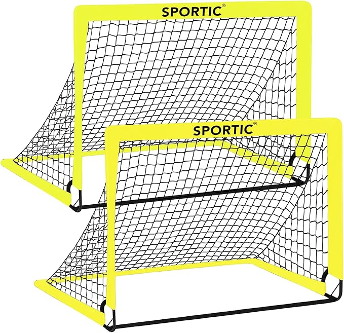 2 Pack 4' x 3' Soccer Goal Net Set, Pop Up Kids Practice Soccer Goals for Indoor and Outdoor.Portable Soccer Net with Carrying Bag & Ground Pegs, Perfect for Backyard, Field, Court