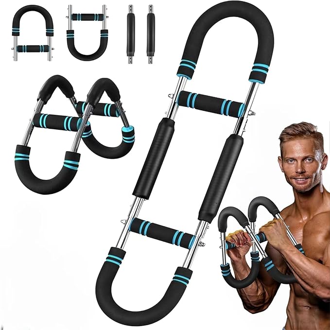 ShakerTwister Arm Trainer (40-100 lbs) - Adjustable Unisex Home Fitness Resistance Device, Portable Detachable arm Twist Exerciser for strengthening Biceps, Triceps and Upper Body.