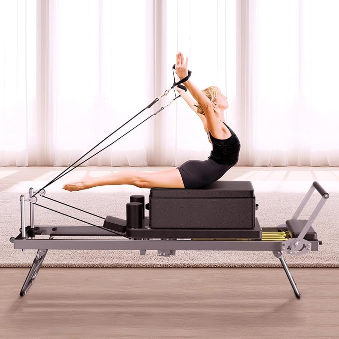 Pilates Reformer Sitting Box, Pilates Equipment for Home Gym and Professional Studio Use, Pilates Reformer Accessory for Pilates Exercises - Upgrade Foldable Deisign Patent