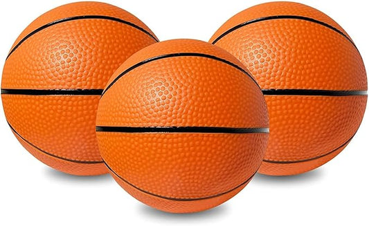 Botabee 5-Inch Mini Basketball Balls Set of 3 - Ideally Sized for Boys, Toddlers, and Mini Hoop Enthusiasts - Versatile for Indoor or Outdoor Play - Exciting Toy for Endless Games - Orange and Black