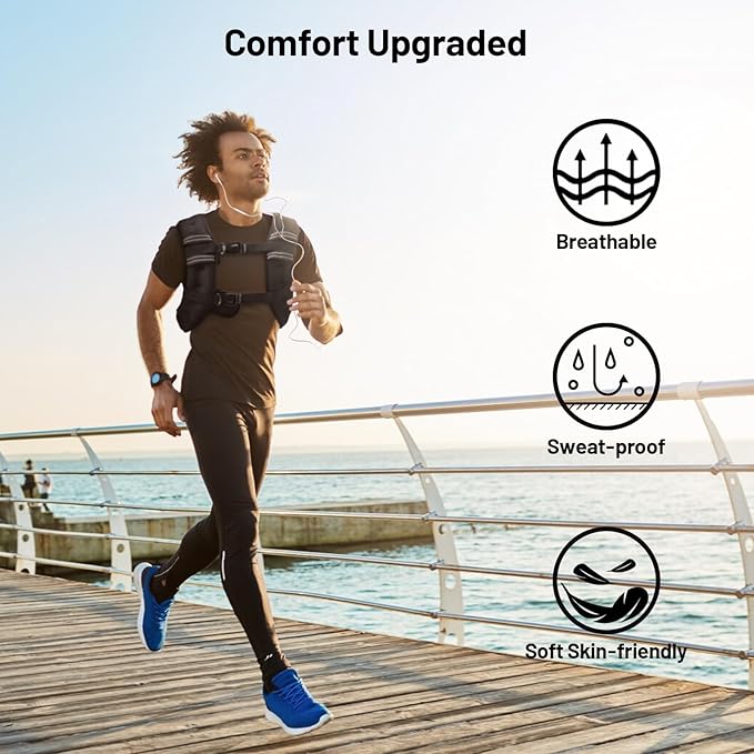 Weighted Vest 6 8 12 16 20lb with Reflective Stripe Adjustable Rucking Vest for Men Women Kid for Walking Running