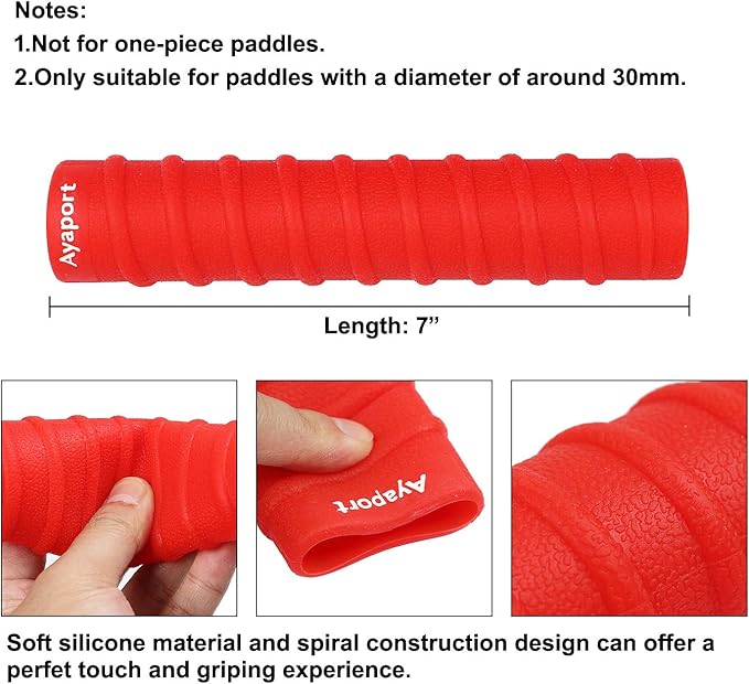 Ayaport Kayak Paddle Grips Non-Slip Silicone Wraps Blister Prevention Kayaking Accessories for Take-Apart Paddles