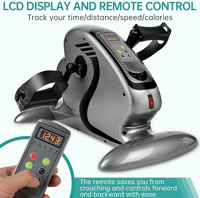 Motorized Pedal Exerciser, Electric Pedal Exerciser for Arm and Leg Low Impact Exercise Rehabilitation, No Resistance, Suitable for Seated Leg Exercise and Arm Exercise for Elderly People