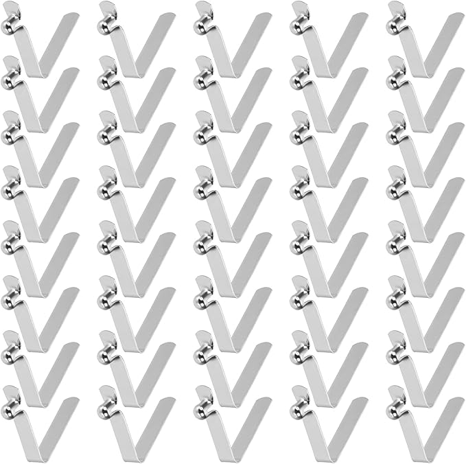 HARFINGTON Single Button Kayak Paddle Snap Spring Clip Spring Steel V-Shaped Hollow Lift Telescopic Locking Tube Pole Clips for Tent Camping