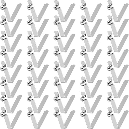 HARFINGTON Single Button Kayak Paddle Snap Spring Clip Spring Steel V-Shaped Hollow Lift Telescopic Locking Tube Pole Clips for Tent Camping