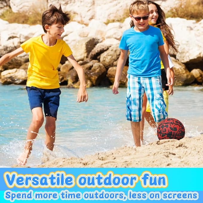 Dilabnba 9" Large Basketball Toy for Kids Adults, Mini Basketball for Outdoor Hoops, Anti-Slip Textured Grip, Pool Ball for Swimming Pool Hoops, Beach Balls Sand Toy for Indoor Yard (Size 6 Blue)