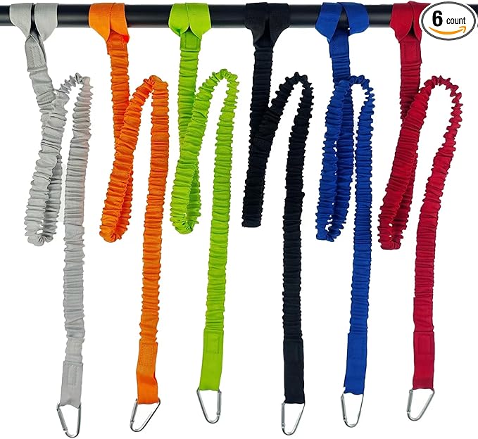 Kayak Paddle Leash Kayak Rod Leash Stretchable Coiled Lanyard Leash for Kayak and Paddles, Fishing Poles Rods