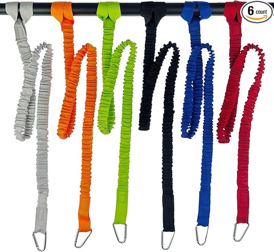 Kayak Paddle Leash Kayak Rod Leash Stretchable Coiled Lanyard Leash for Kayak and Paddles, Fishing Poles Rods