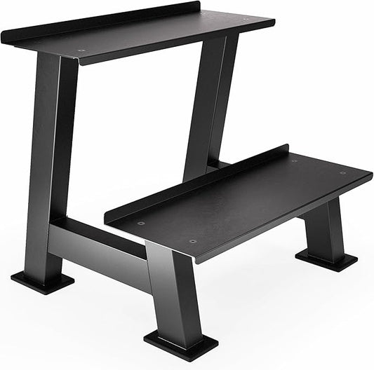 Synergee Kettlebell Storage Rack - Gym Storage Rack for Fitness Equipment Organization. 2-Tier Shelf for Holding Synergee Kettlebells.