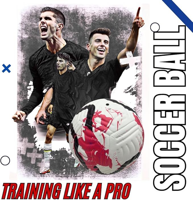 GX Soccer Academy Tour+ Professional Soccer Ball, Size 5, Green and White Competition Ball