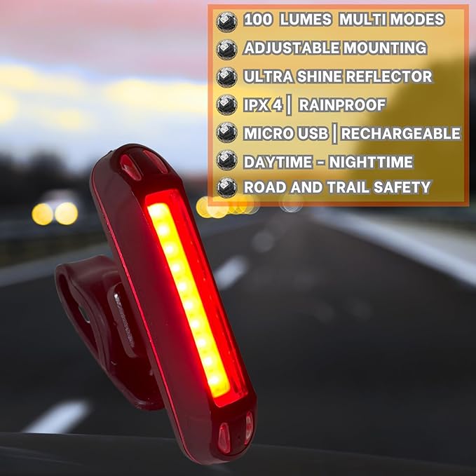 Ultra Bright Bike Lights for Night Riding Rechargeable Led for Bycicles Weather Resistant Multiple Modes. Tubular mounting MTB Road Cyclocross Ebike Mini Bike Scooter